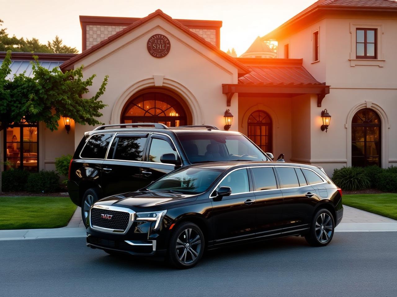 Luxury vehicle at winery